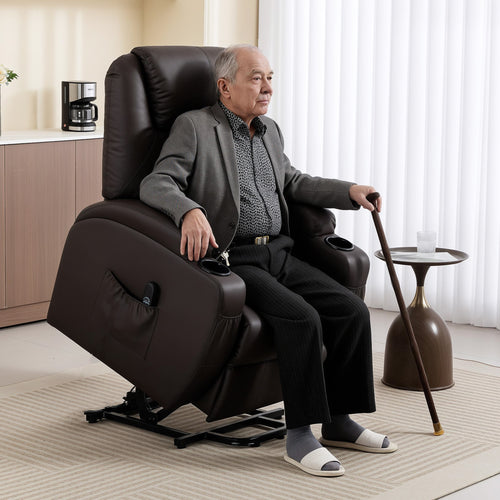 Fauteuil releveur électrique Auguste marron